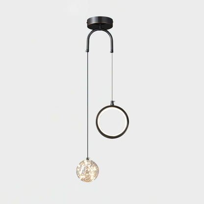 Avalora – Suspension Élégante en Laiton & Verre | LED Intégrée | Hauteur Réglable