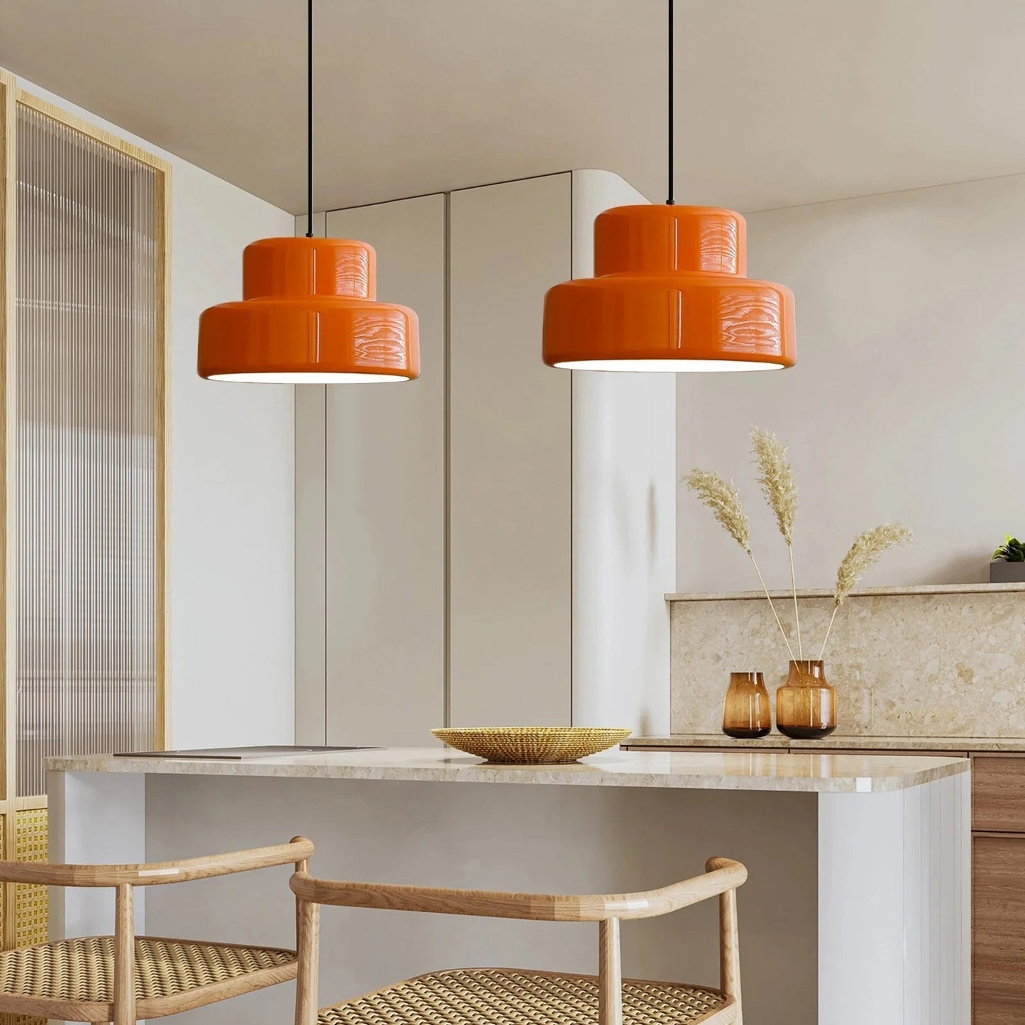 RetroSphere - Lampe suspendue orange design