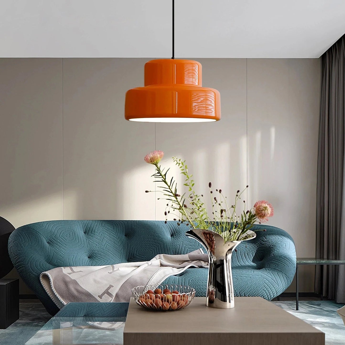 RetroSphere - Lampe suspendue orange design
