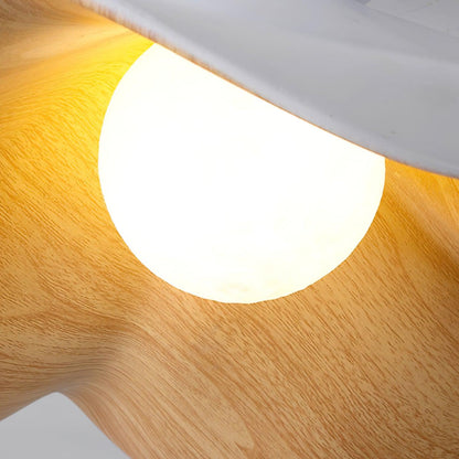 ElementBois – Suspension en Résine & Métal – Plafonnier Design Lotus Naturel