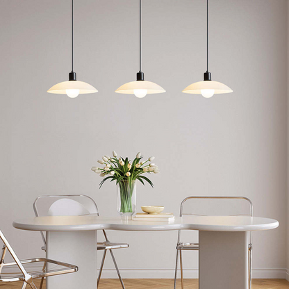 VELLUNO | Suspension en Verre Minimaliste – Blanc – Douce Lumière – 3 Formats – Douille E27