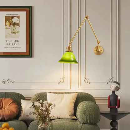 Retro Swivel Arm Glass Wall Light - Lampe murale en verre à bras pivotant rétro
