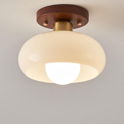 ChicRétro | Petite Lampe de Plafond Blanche au Style Vintage – Élégance Classique et Matériaux Authentiques