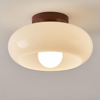ChicRétro | Petite Lampe de Plafond Blanche au Style Vintage – Élégance Classique et Matériaux Authentiques