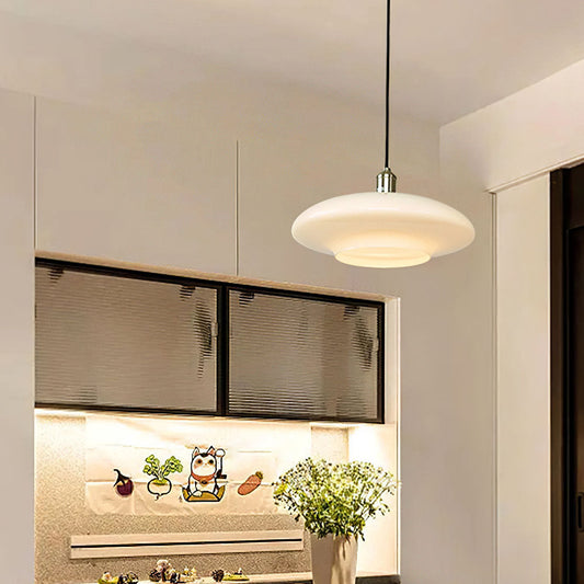 ClartéÉlégante | Pendelleuchte en Verre Blanc Moderne – Simplicité Lumineuse et Élégante