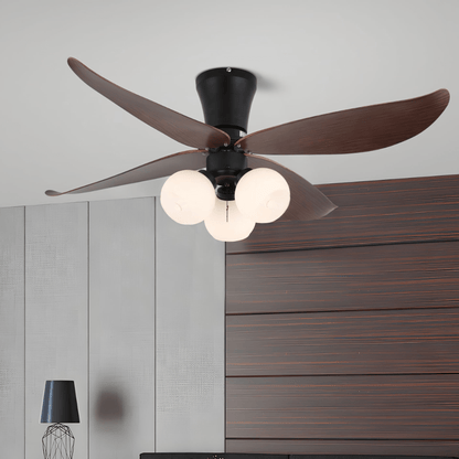 Ventelura | Ventilateur Plafonnier avec Lumière – Design Nature & Pétales en Bois