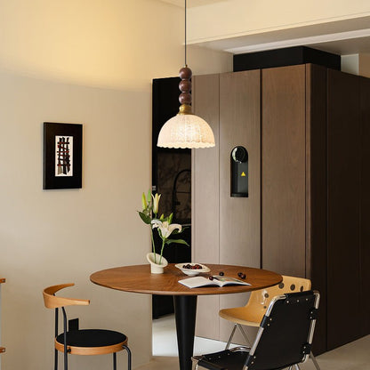 LUNARIAH – Suspension Artisanale en Verre, Bois et Céramique – 4 Modèles au Choix