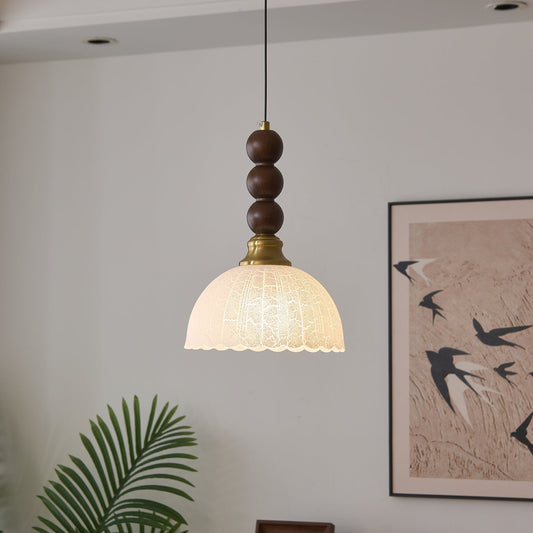LUNARIAH – Suspension Artisanale en Verre, Bois et Céramique – 4 Modèles au Choix