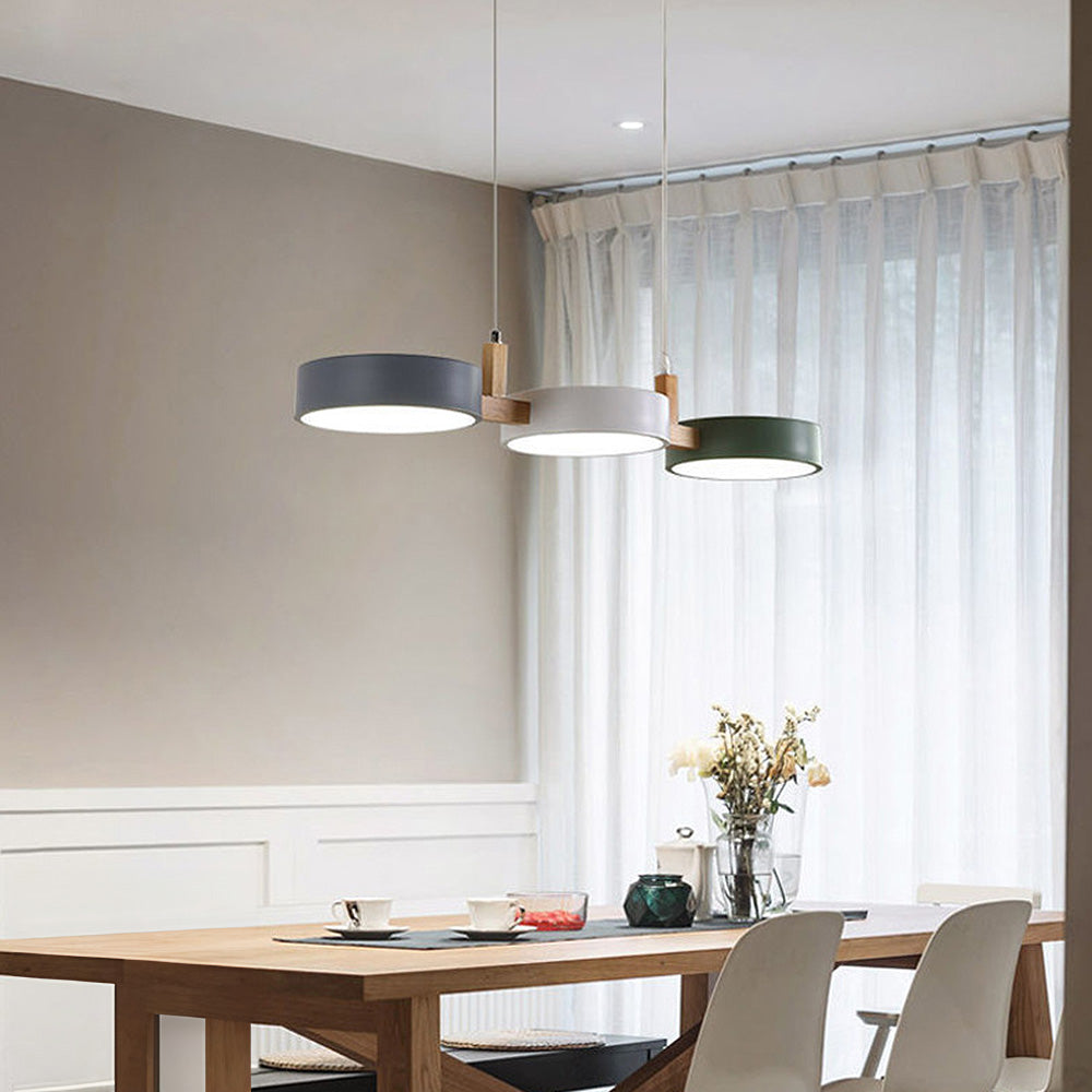 Lampe Suspendue Cylindrique Moderne en Métal Noir pour Salle à Manger - Luminaire Suspendu Éclairage Chaleureux 3