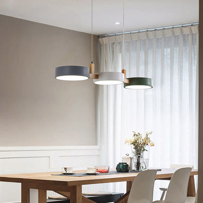 Lampe Suspendue Cylindrique Moderne en Métal Noir pour Salle à Manger - Luminaire Suspendu Éclairage Chaleureux 3