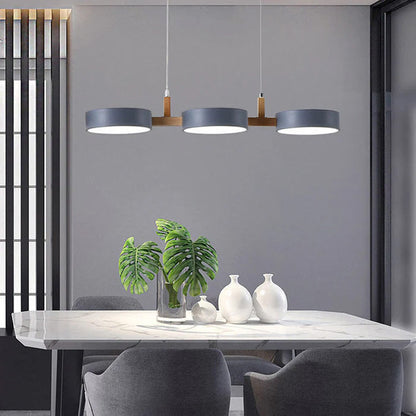 Lampe Suspendue Cylindrique Moderne en Métal Noir pour Salle à Manger - Luminaire Suspendu Éclairage Chaleureux 8