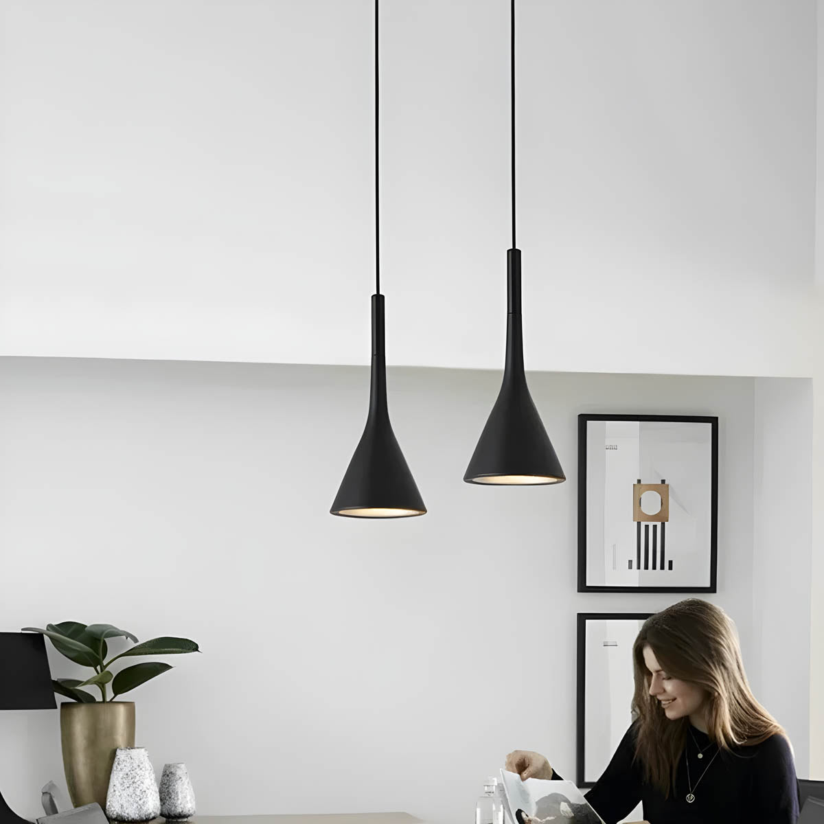 Lampe Suspendue Élégante LED Réglable en 8 Couleurs – Luminaire Suspendu Compact pour Salle à Manger et Intérieur 3