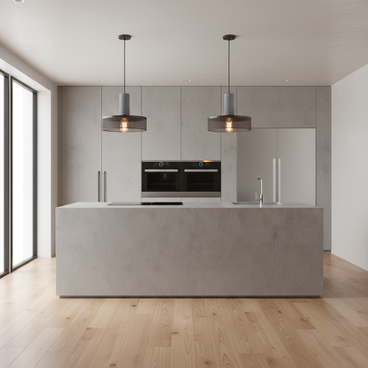 Lampe Suspendue LED en Béton et Fer, Luminaire Suspendu Indutriel avec Couleurs Réglables pour Salle à Manger et Espaces Modernes 0