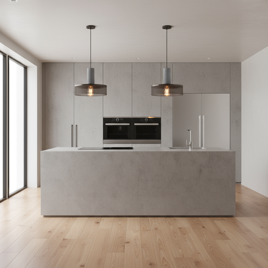 Lampe Suspendue LED en Béton et Fer, Luminaire Suspendu Indutriel avec Couleurs Réglables pour Salle à Manger et Espaces Modernes 0