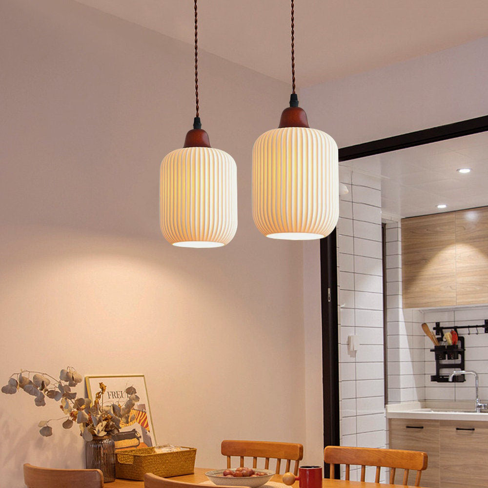 Lampe Suspendue Vintage Scandinave en Céramique avec Éclairage Doux pour Salle à Manger et Salon - Luminaire Suspendu Élégant 1