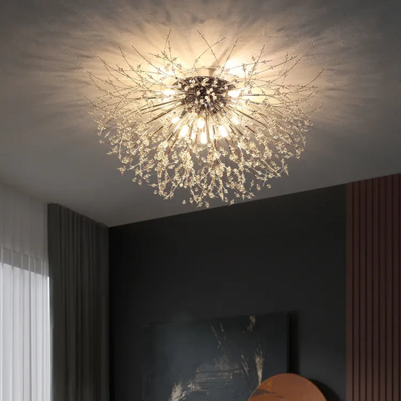 LunaireChic – Suspension LED blanche et dorée pour espace de vie