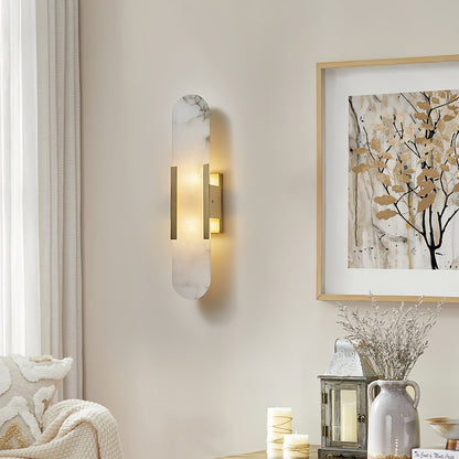AlabasterGlow - Applique Murale Élégante en Albâtre Allongée