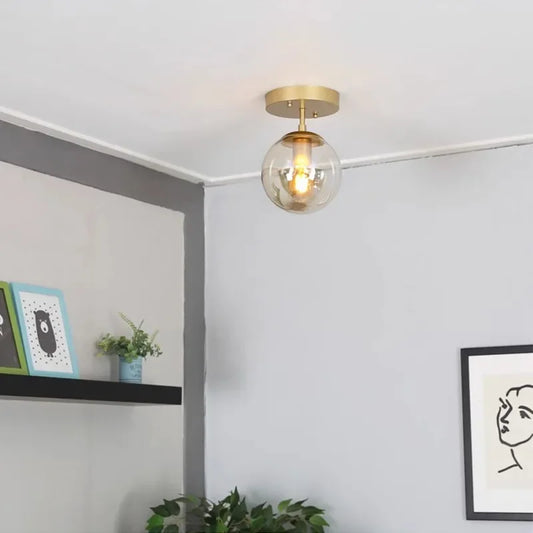 LuminousSphere - Lampe de Plafond en Verre Moderne