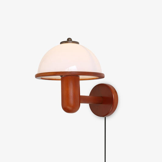 Mushroom Glow - Lampe murale en bois champignon