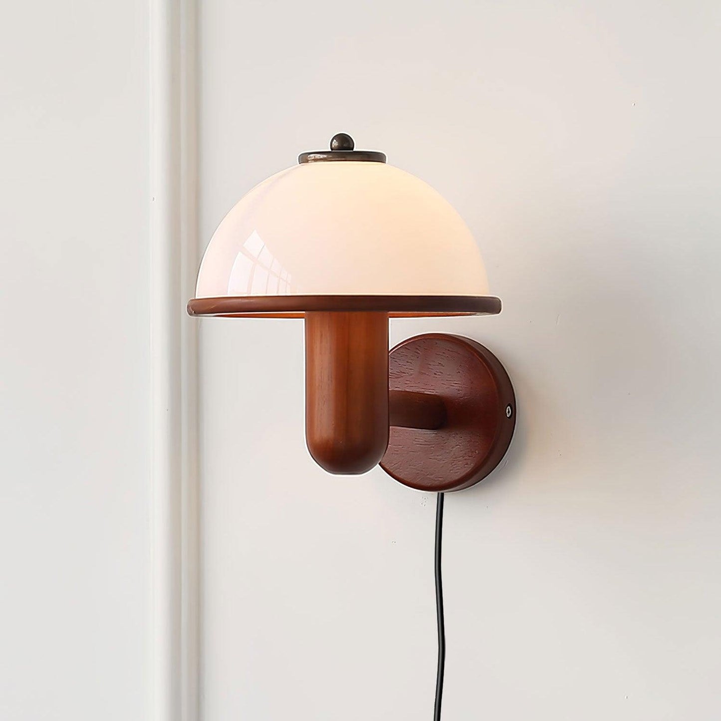 Mushroom Glow - Lampe murale en bois champignon