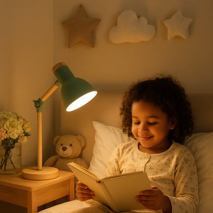 NordicGlow | Lampe de table scandinave en bois