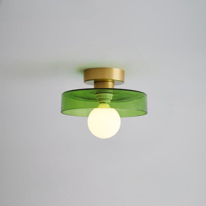 Plafonnier géométrique Bauhaus en laiton et verre – Design moderne et intemporel