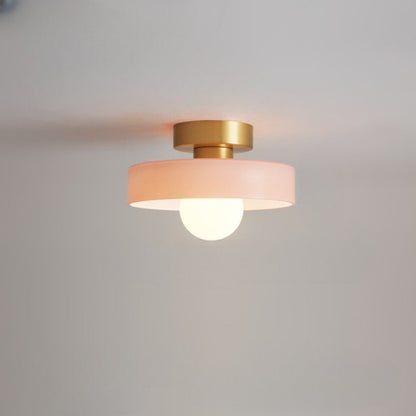 Plafonnier géométrique Bauhaus en laiton et verre – Design moderne et intemporel