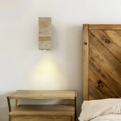 Toine Marbre – Applique Murale de Luxe en Marbre Massif – Style Japandi – Ampoule E27 Incluse