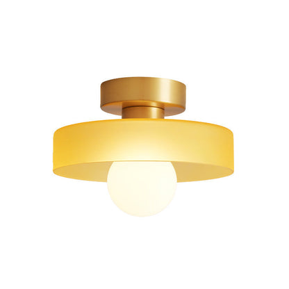 Plafonnier géométrique Bauhaus en laiton et verre – Design moderne et intemporel