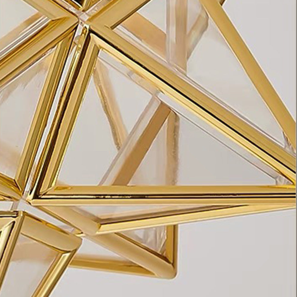 Plafonnier Design Étoile Doré pour Salon et Chambre – Lampe Plafond Compacte E27 20 cm 4