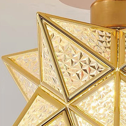Plafonnier Design Étoile Doré pour Salon et Chambre – Lampe Plafond Compacte E27 20 cm 5