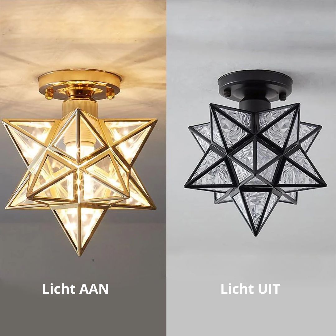 Plafonnier Design Étoile Doré pour Salon et Chambre – Lampe Plafond Compacte E27 20 cm 7