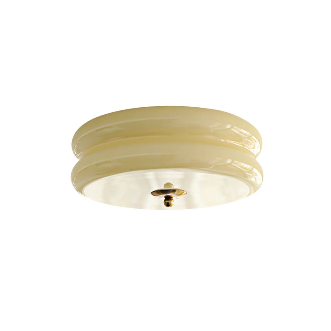 Plafonnier LED Art Déco en Métal et Verre, Éclairage Intégré, 13 cm - Luminaire Design pour Salon et Salle à Manger 1