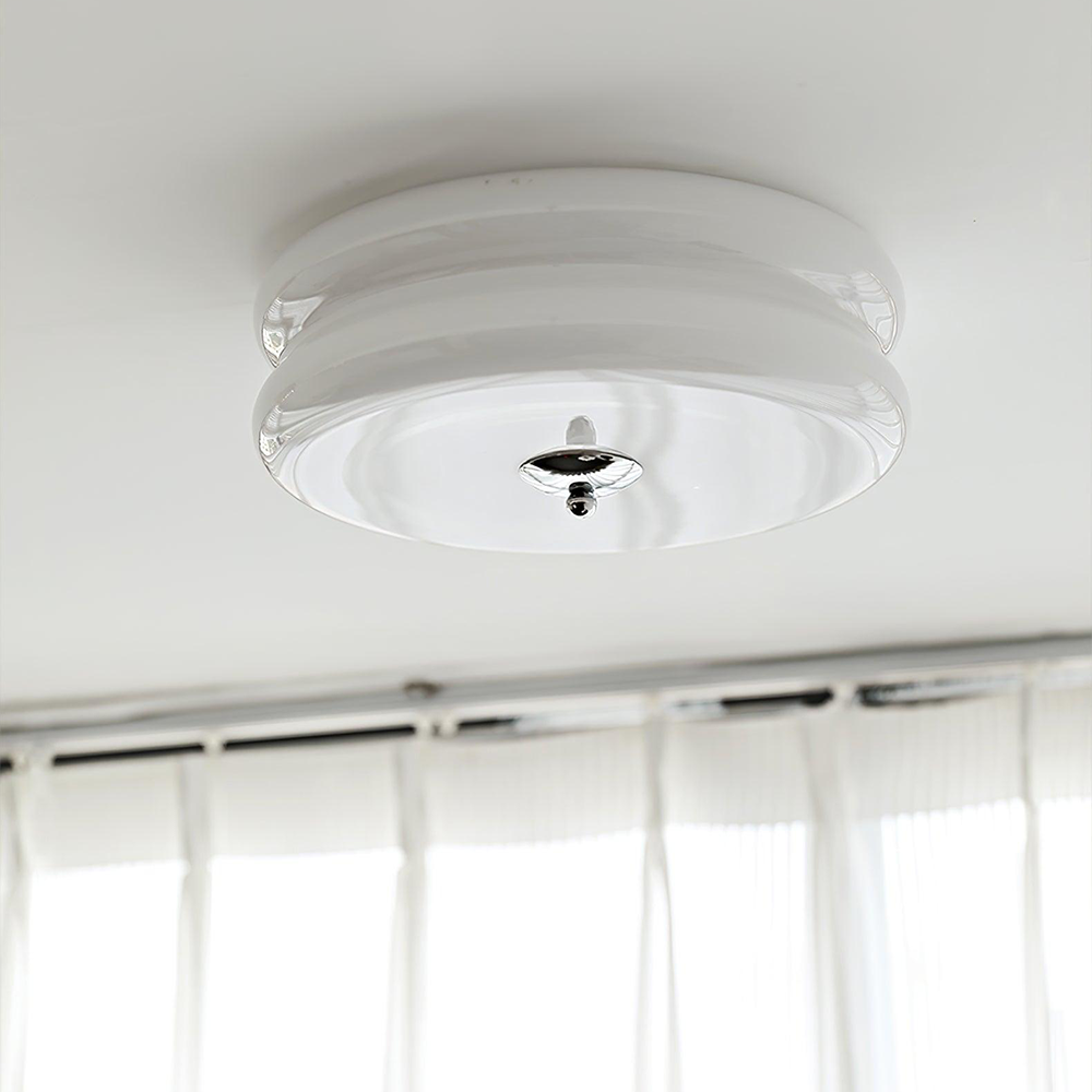 Plafonnier LED Art Déco en Métal et Verre, Éclairage Intégré, 13 cm - Luminaire Design pour Salon et Salle à Manger 10