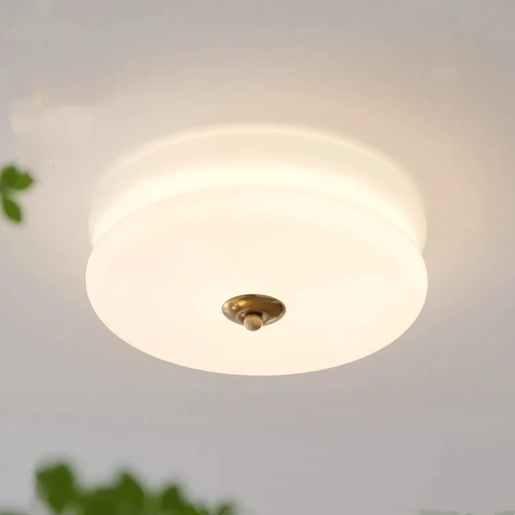 Plafonnier LED Art Déco en Métal et Verre, Éclairage Intégré, 13 cm - Luminaire Design pour Salon et Salle à Manger 11