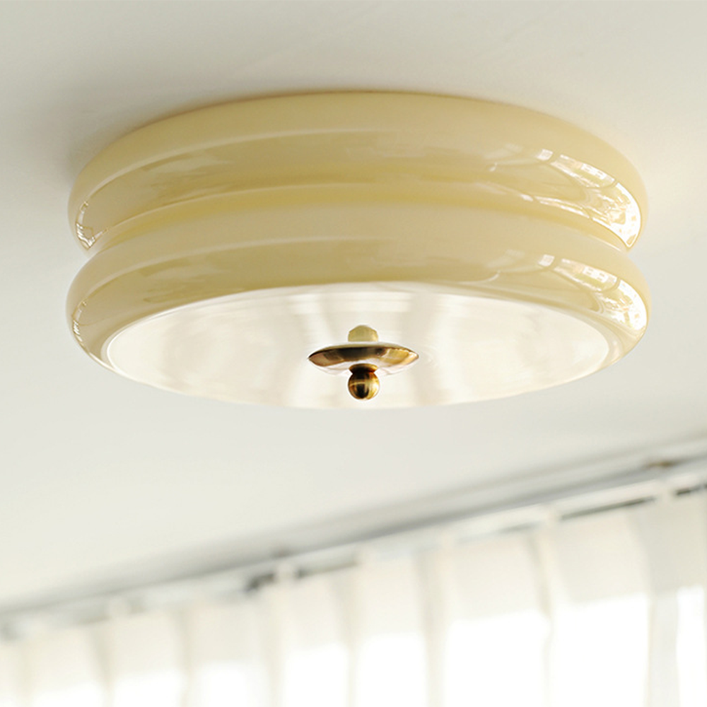 Plafonnier LED Art Déco en Métal et Verre, Éclairage Intégré, 13 cm - Luminaire Design pour Salon et Salle à Manger 2