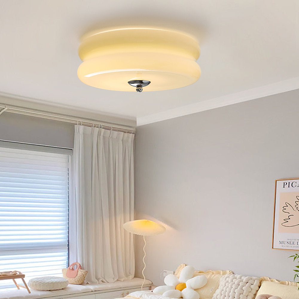 Plafonnier LED Art Déco en Métal et Verre, Éclairage Intégré, 13 cm - Luminaire Design pour Salon et Salle à Manger 8
