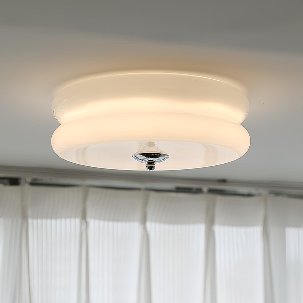Plafonnier LED Art Déco en Métal et Verre, Éclairage Intégré, 13 cm - Luminaire Design pour Salon et Salle à Manger 9