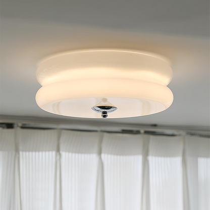 Plafonnier LED Art Déco en Métal et Verre, Éclairage Intégré, 13 cm - Luminaire Design pour Salon et Salle à Manger 9