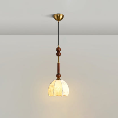 RomaLumière – Suspension Élégante Italienne en Verre | Design Vintage | Bois & Laiton