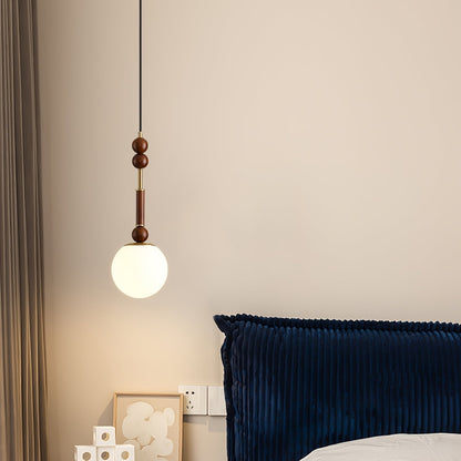 RomaLumière – Suspension Élégante Italienne en Verre | Design Vintage | Bois & Laiton