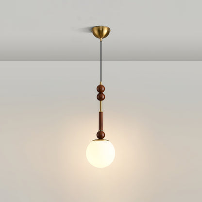 RomaLumière – Suspension Élégante Italienne en Verre | Design Vintage | Bois & Laiton