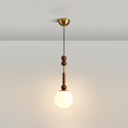 RomaLumière – Suspension Élégante Italienne en Verre | Design Vintage | Bois & Laiton