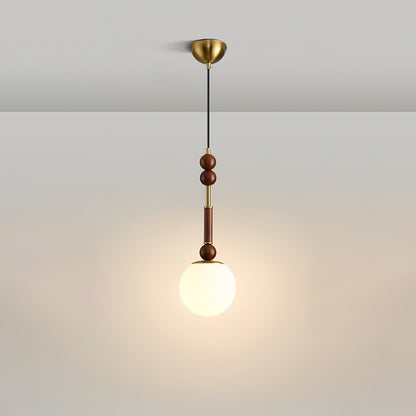 RomaLumière – Suspension Élégante Italienne en Verre | Design Vintage | Bois & Laiton