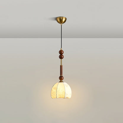 RomaLumière – Suspension Élégante Italienne en Verre | Design Vintage | Bois & Laiton