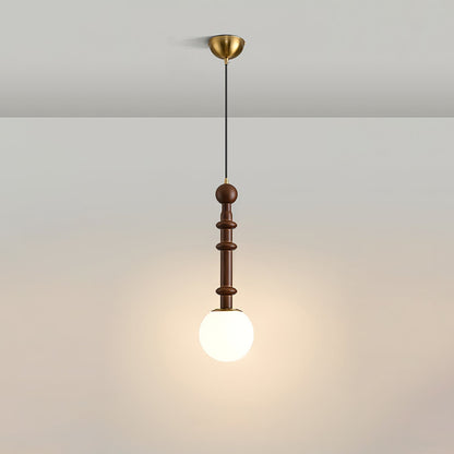 RomaLumière – Suspension Élégante Italienne en Verre | Design Vintage | Bois & Laiton