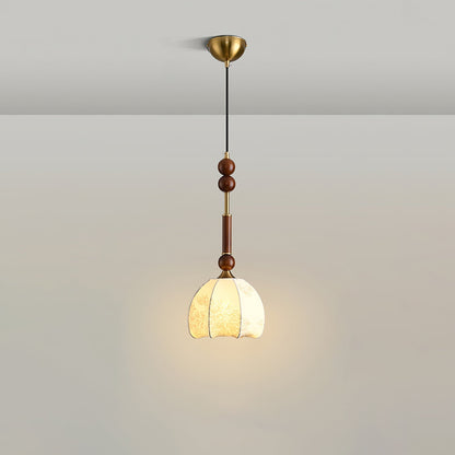 RomaLumière – Suspension Élégante Italienne en Verre | Design Vintage | Bois & Laiton