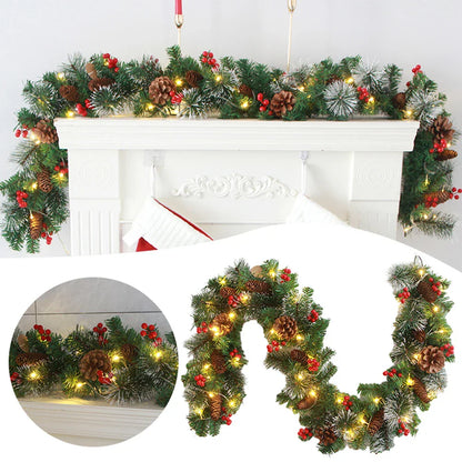NoëlBerry | Guirlande de Noël avec Pommes de Pin et Baies Rouges – Déco Traditionnelle Réutilisable