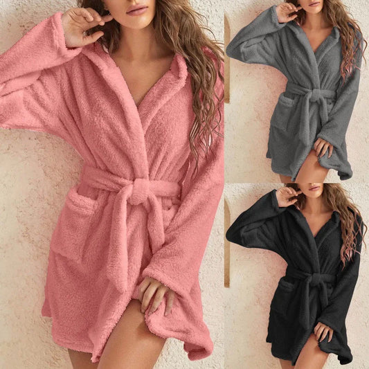 CozyElegance – Peignoir Épais et Chaleureux pour l’Hiver