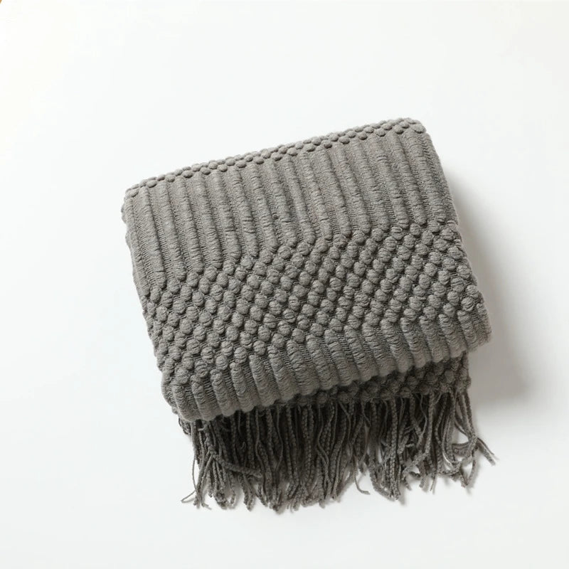 BohoLuxe | Couverture Tricotée Texturée Vintage pour Sofa